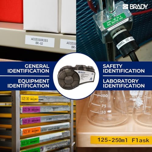 Brady Authentic (M5C-1500-595-GN-WT) All-Weather Permanent Adhesive Vinyl Labels 1.5 in W x 25ft White on Green. for use with BMP51, M510, and M511 Label Printers. - Image 2