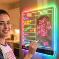 Magnetic LED Weekly Planner - Rechargeable Dry-Erase Whiteboard, 14x10 Acrylic Calendar with 7 LED Colors & 5 Light Modes for Fridge, Desk or Office by Modenly-FunctionalbyDesign