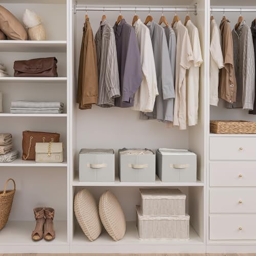 StorageWorks Closet Storage Bins, Pale Gray, Large, 3-Pack - Image 4