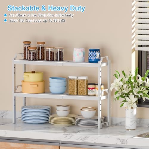 Narrow Expandable Cabinet Shelf Organizer, Kitchen Countertop Storage - Image 4