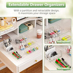 BLULEE 4-in-1 Expandable Drawer Organizer Set, Adjustable Clear Bins - Image 3