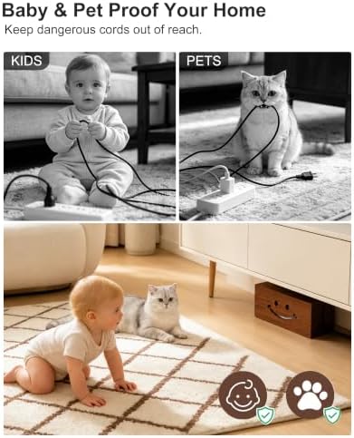 Solid Wood Cable Management Box, Cute Smile Cord Hider Box for Desk - Image 7