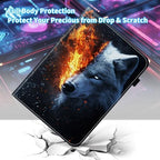 Case for Samsung Galaxy Tab S10 FE Plus 13.1 Inch 2025 Model (SM-X620/X626),Card Slot PU Leather TPU Case Pen Holder Auto Wake Sleep,Wolf in the Fire - Image 3