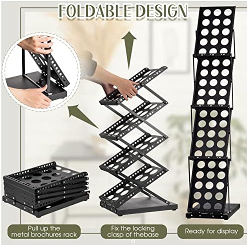 1 Piece Portable Literature Display Stand, 4-Pocket Brochure Rack with Bag - Image 3