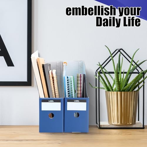 Thenshop 24 Pcs Magazine Files Cardboard Holders,Classic,Navy Blue - Image 5