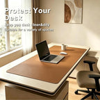 Leather Heavy-Duty Desktop Pads Tawny Brown, 31.5 Inches x 55 Inches Table Protector PU Leather Table Cover, Waterproof and Oilproof- Easy to Clean - Image 2