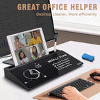 SELEAD Desktop Glass Whiteboard with Storage, Markers and Eraser, Black - Image 3