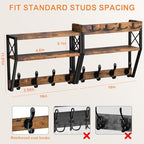 Upgraded 3-Tier Large Coat Rack Wall Mount with Shelf - Image 4
