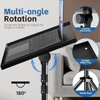 Projector Stand, 33LB Load Bearing & 22-55" Height Adjustable, for Projector/Laptop/DJ Gear, Outdoor/Office/Studio - Stable Base (Black) - Image 5