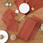 Homaxy Cotton Terry Kitchen Towels and Dishcloths Set of 16, Rust - Image 2