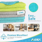 AIDEA Microfiber Cleaning Cloth-400PK, Microfiber Towels for Cars 12"x12" - Image 2