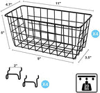 4 Pack Pegboard Baskets, Black Metal Shelves Hooks to 1/8" and 1/4" Hole Peg Boards, Peg Board Baskets Bins Set - Organize Tools Workbench Accessories Garage Storage Wall Mount Organizer Attachments - Image 3