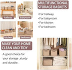 OIAHOMY 4 Pack Storage Baskets for Organizing 30L Cube Storage Bins Brown - Image 6