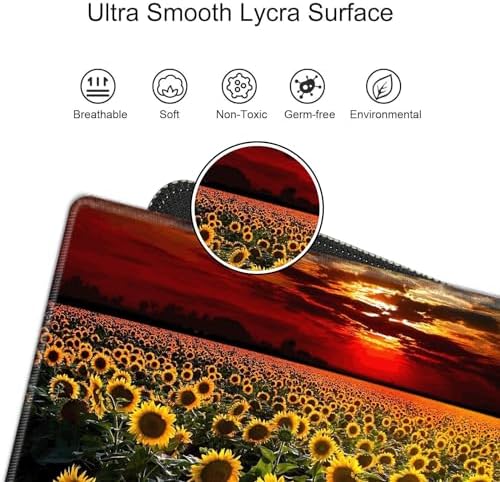 XXXL Mouse Pad Gaming 48x24 Extra Large Mousepad Huge Full Desk Mat Oversized Desk Pad Sunflower Sunset Marble Mouse Mat Giant Computer Mat for Protector Desktop - Image 4