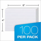 Oxford 41 (1000 PK) Ruled Index Cards, 4" x 6", White, 1,000 Cards (10 Packs of 100) (41) & Poly Index Card Guides, Alphabetical, A-Z, Assorted Colors, 4" x 6" Size, 25 Guides per Set (73154) - Image 4