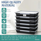 Tinlade 6 Pcs Classroom Paper Storage Bins with Lids, 13x10, Black - Image 3