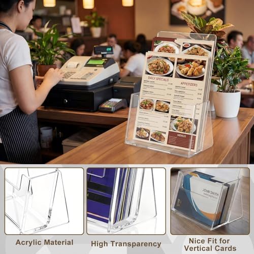 Hillban 10 Pcs 2.5" X 3.5" X 1.75" Vertical Acrylic Business Card Holder - Image 3