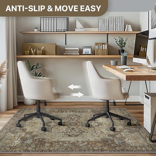 48"x72" Office Chair Mat for Hardwood Floor, Non-Slip Washable Brown - Image 5