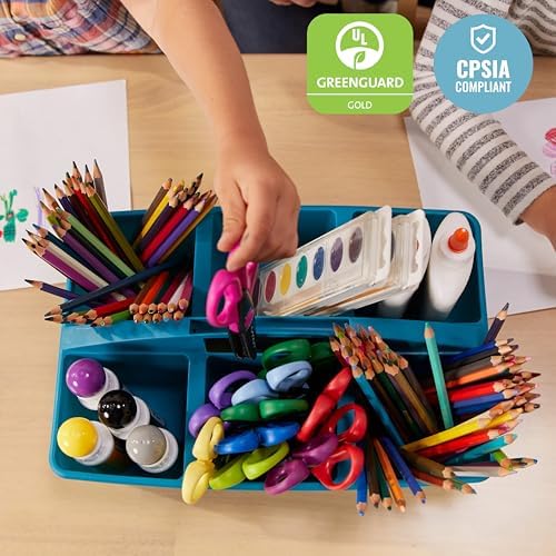 ECR4Kids 6-Compartment Large Plastic Caddy, Multipurpose Organization, Contemporary, 6-Pack - Image 6