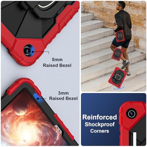 Scnioy Case for Samsung Galaxy Tab A11+ Plus / A9+ 11 Inch 2025/2023, Red - Image 4