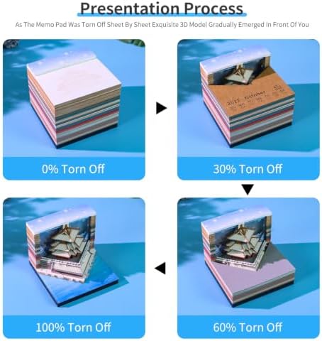 3D Memo Pad, 3D Calendar 2027, Time Piece Calendar, Tear-Off Calendars 2027, 3D Paper Carving Art Memo Pad, Art Carving Sticky Notes for Office Home Gifts Ornaments (Corner Tower) - Image 4