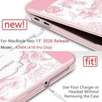 DONGKE Compatible with MacBook Neo 13 Inch Case 2026 A3404 A18 Pro chip & Touch ID, Plastic Hard Shell with Keyboard Cover, Screen Protector & Dust Plugs, Blush Composition Book - Image 4