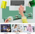 3Pcs Mouse Pad Set, Green Frog Large Gaming Mouse Pad with Stitched Edge, Ergonomic Memory Foam Keyboard Wrist Support and Mouse Wrist Rest Cushion, Pain Relief Non-Slip Desk Pad Combo - Image 7