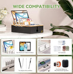 Pezin & Hulin Bamboo Charging Station for Multiple Devices-Natural+Black - Image 4