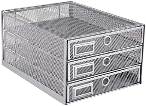Annova Desk Organizer Wire Mesh 3 Tier Sliding Drawers Paper Sorter/Multifunctional/Premium Solid Construction for Letters, Documents, Mail, Files, Paper, Kids' Art Supplies (Silver) by LivingNecessities