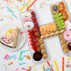 13.8" Extra Large Acrylic Letter Charcuterie Board Box, Reusable Fillable Letter Cake Candy Dish Display Serving Tray for Birthday Anniversary Party Decoration (H) - Image 4