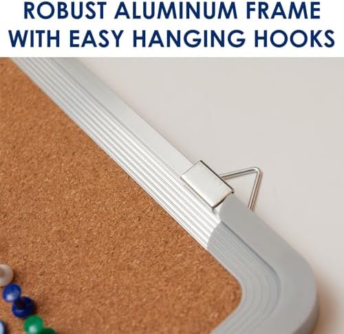 Cork Board 24x24 in, Framed Wall Hanging Bulletin Board with 10 Thumb Tacks - Image 5