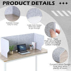 Dunzoom Large Desk Divider Foldable U-Shaped Privacy Partition 48"L x 20"H - Image 3