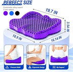 Thicken 19.7in Seat Cushion, Gel Seat Cushion for Long Sitting–Office Chair, Wheelchair, Car Pad, Large Cooling Support Pad for Back Pain, Sciatica, Tailbone Pain Relief - Image 2