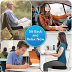 Seat Cushion & Lumbar Support Pillow for Office Chair, Car, Wheelchair Memory Foam Desk Chair Cushion for Sciatica, Lower Back & Tailbone Pain Relief Desk Pad with Adjustable Strap 3D Washable Cover - Image 4