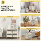Giantex 12 Drawers Rolling Cart, Mobile Storage Drawer Cart, Classroom Organizer Cart for Office School Supplies Tools Scrapbook Paper Craft Small Printer, Utility Cart on Wheels, White - Image 5
