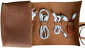Leather Cord Organizer Roll – Genuine Leather Cable Organizer for Chargers, Earbuds & Tech Accessories, Handmade Travel Cord Storage Case, Portable Leather Tech Roll, Warm Brown by Unknown