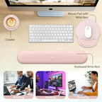 Sushret Mouse Pad and Keyboard Wrist Rest, 3-in-1 Gel Memory Foam Ergonomic Mouse Pad with Wrist Rest Set, Gaming Mousepad Arm Cushion Support for Computer Office Desk Accessories Cute Setup, Pink - Image 6
