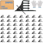 Cable Stackers 200 Pack, Multi-Cable Electrical Wire Clips with Steel Nails by Hedday
