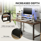 Solid Wood Monitor Stand Riser & Laptop Stand Desk Organizer - Office Accessories for PC Workspace, Computer Organization, Countertop Hutch Orange Combination 2 - Image 4