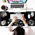 Large Gaming Mouse Pad Set 35.4 x 15.7 with Keyboard Wrist Rest, Wrist Support, and Coaster Memory Foam Smooth Desk Pad Mousepad for Home Office School - Ouija Board - Image 3