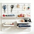PSLER 22"×22" White Pegboard Kit with 17 Accessories, Garage Office Storage by PSLER