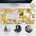 Mouse Pad Set,(31.5×11.8 in) Desk Pad + Keyboard Wrist Rest Support + Mouse Wrist Rest + Coaster for Office,Home,Computer,Laptop - 4 Cute Alpaca - Image 6