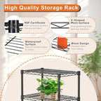 HealSmart 5-Tier Metal Wire Storage Shelves, Adjustable Standing Storage Rack Shelf, Heavy Duty Steel Shelving Unit Organizers for Kitchen Bathroom Pantry Garage, 23.3" W×13.4" D×60" H, Black - Image 4