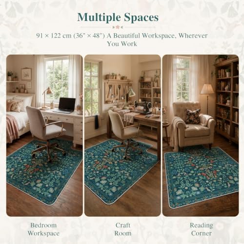 iCasso Office Chair Mat for Hardwood Floor, 36"X 48" Convex Green - Image 5