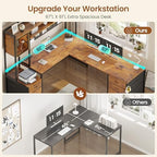 SEDETA Reversible L Shaped Gaming Desk with 6 Drawers, Hutch, Led Lights - Image 6