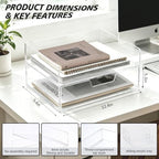 Clear Acrylic Desk Organizer with Drawer – Paper Tray Office Storage - Image 2
