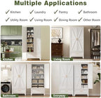 COFaR Metal Storage Cabinet, Farmhouse Storage Cabinet with 2 Doors and 4 Adjustable Shelves - 71" White Kitchen Pantry Storage 5-Tier Tall Steel Cabinets Locker for Kitchen, Living Room, Dining Room - Image 6