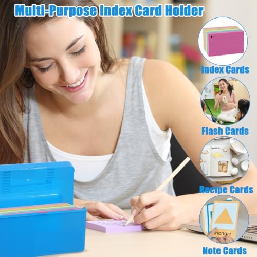 12 Pack Index Card Holder 3x5 Flash Card Box Organizer for Notecard, Recipe - Image 4