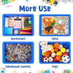 Sintuff 24 Pcs Classroom Paper Tray, Stackable Letter Size Bin, Blue - Image 4
