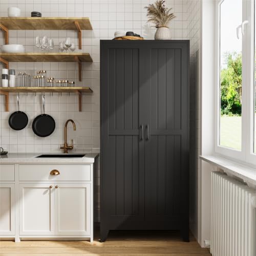 COFaR 71" Black Metal Storage Cabinet for Office, Garage and Utility Room - Image 3